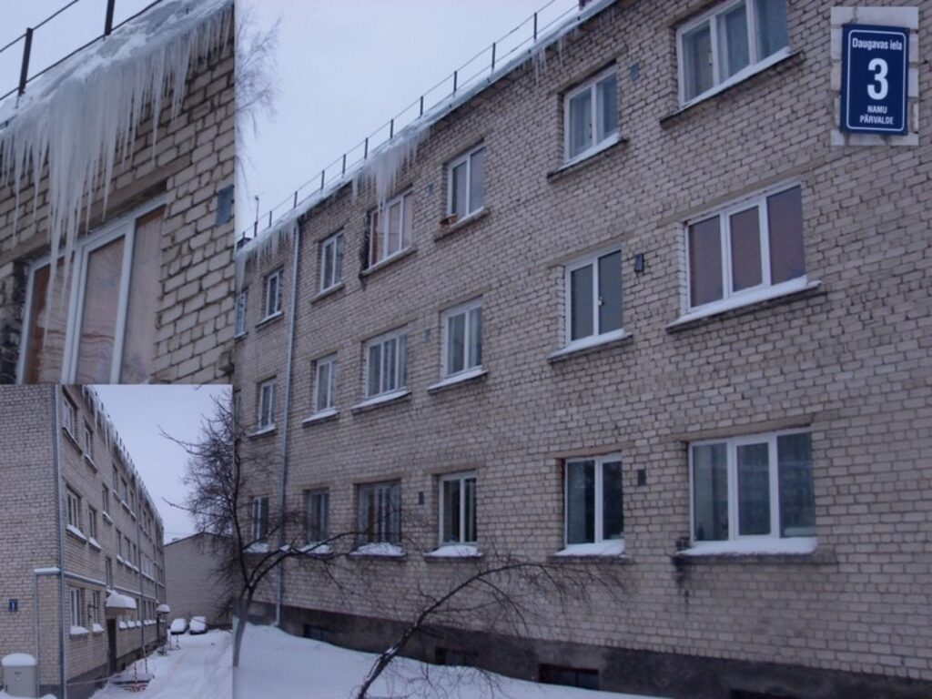Sniega un lāsteku dēļ par vienu no bīstamākajām daudzdzīvokļu mājām Smiltenē kļuvusi Daugavas ielas 3, par to liecina ar lentu norobežotās vietas.
Autors: Santa Sinka