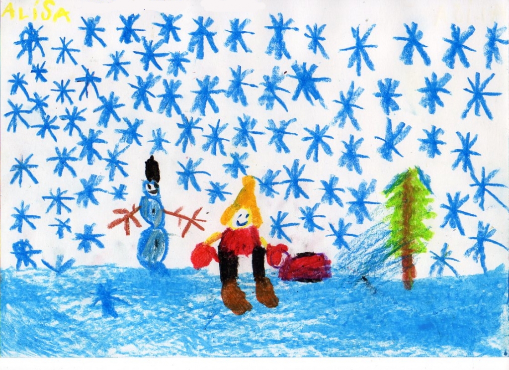 Alisas Dubenskajas (5 gadi) ziemas prieks