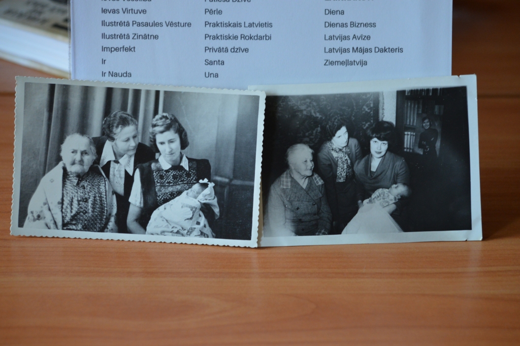 Attēlā (no kreisās): Pirro dzimtas sievietes. 1953. gads. No kreisās Rassu Marija, viņas meita Milda Pirro un mazmeita Inta Vēciņa ar Marijas mazmazmeitiņu Inesi klēpī. 1980. gads. No kreisās Milda Pirro, Inta Vēciņa un Inese Upmale (Vēciņa) ar savu meitiņu Ivetu klēpī.
Autors: NO PERSONĪGĀ ARHĪVA
