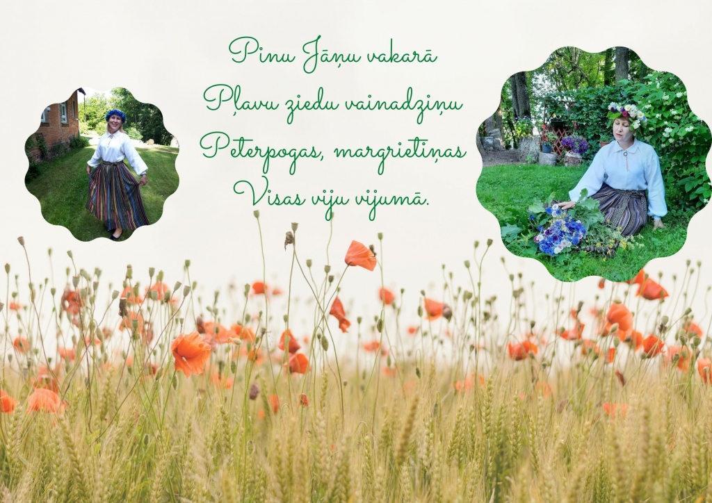 "Pinu ziedu vainadziņu...." Iesūtīja Ilze Ciguze, Beverīnas novads, Trikāta.