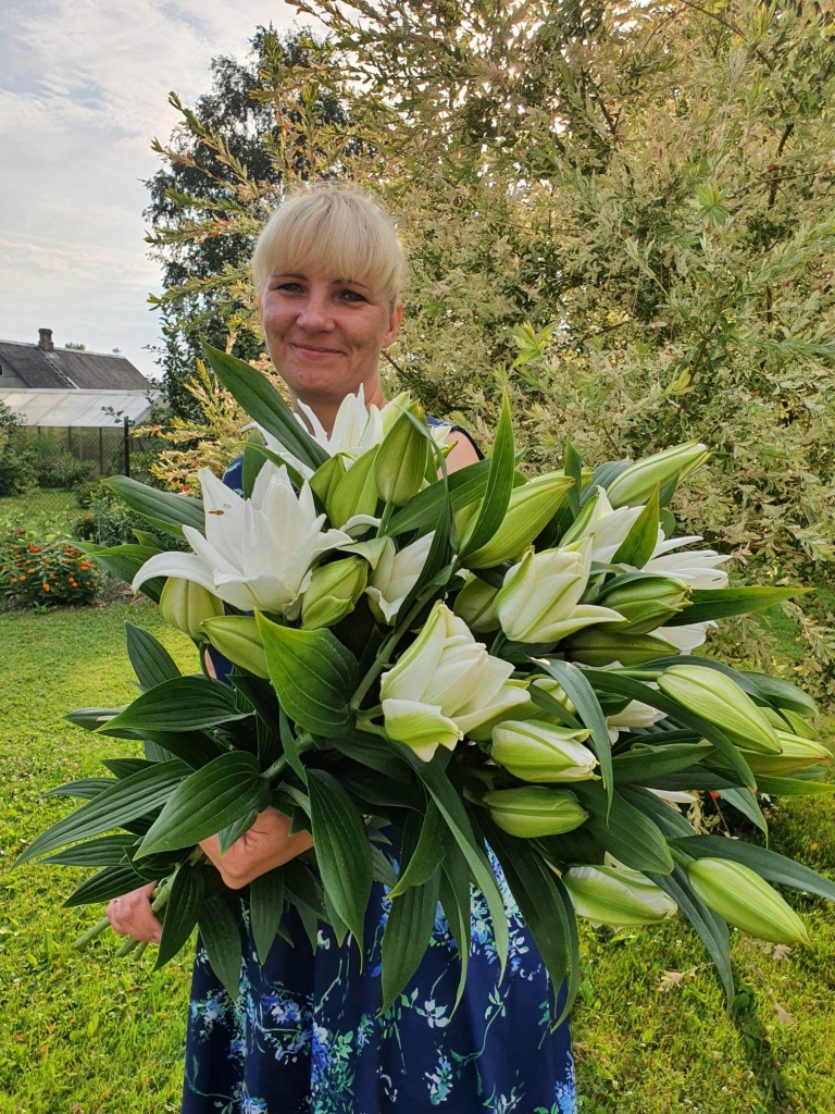 Valcēniete Indra Krūkliņa šovasar bauda sava pacietīgā darba augļus – krāšņi uzziedējušās vairāku šķirņu lilijas priecē gan pašus, gan citus cilvēkus.                                                                                                     
Autors: NO PERSONĪGĀ ARHĪVA