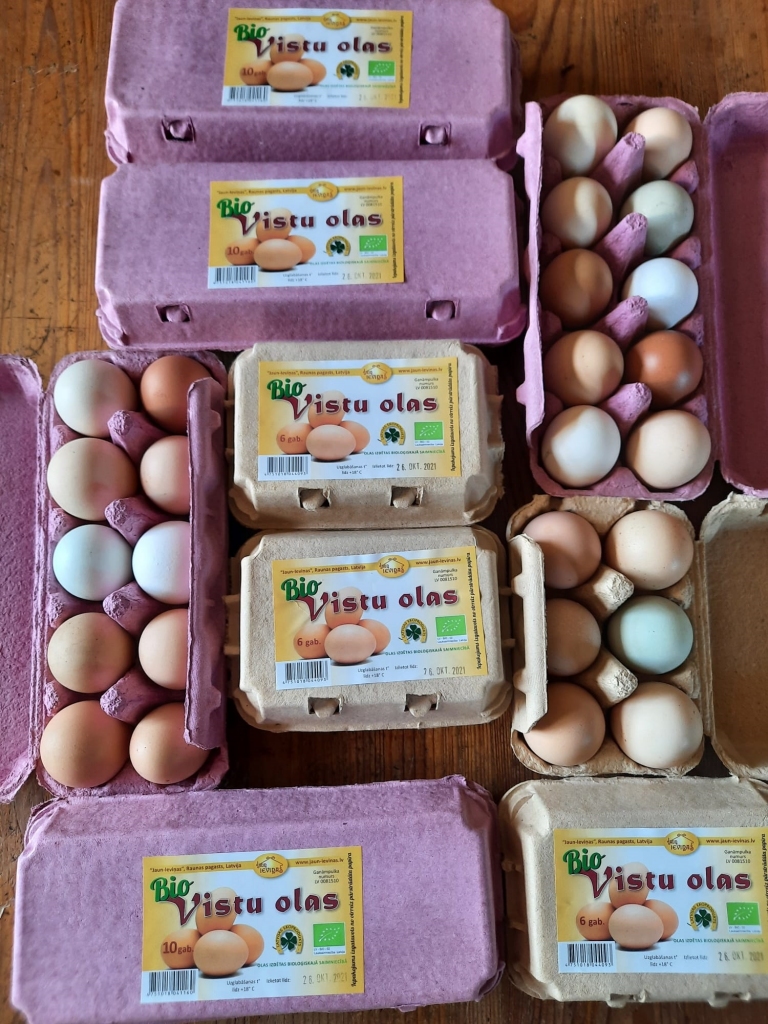 Šie ir tikai daži no bioloģiskā saimniecībā “Jaun-Ieviņas” ražotajiem produktiem, kurus patērētāji var atpazīt pēc gaumīgā noformējuma.